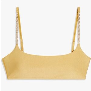 We Wore What Chain Cami Metallic Sports Bra, never worn, cannot be returned